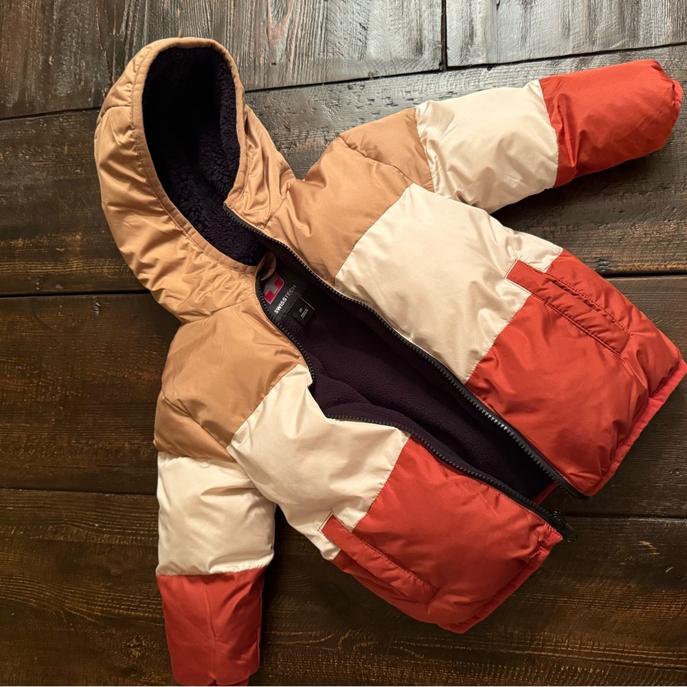 Swiss Tech Tan and Cream Hooded Jacket